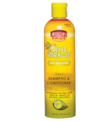 African Pride Olive Miracle 2-in-1 Shampoo Conditioner 12 oz - Image 2