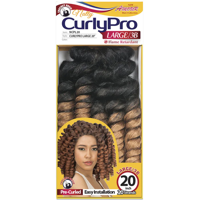 Amour Natty Crochet Braid - NCPL20 - CURLY PRO 3B LARGE 20"