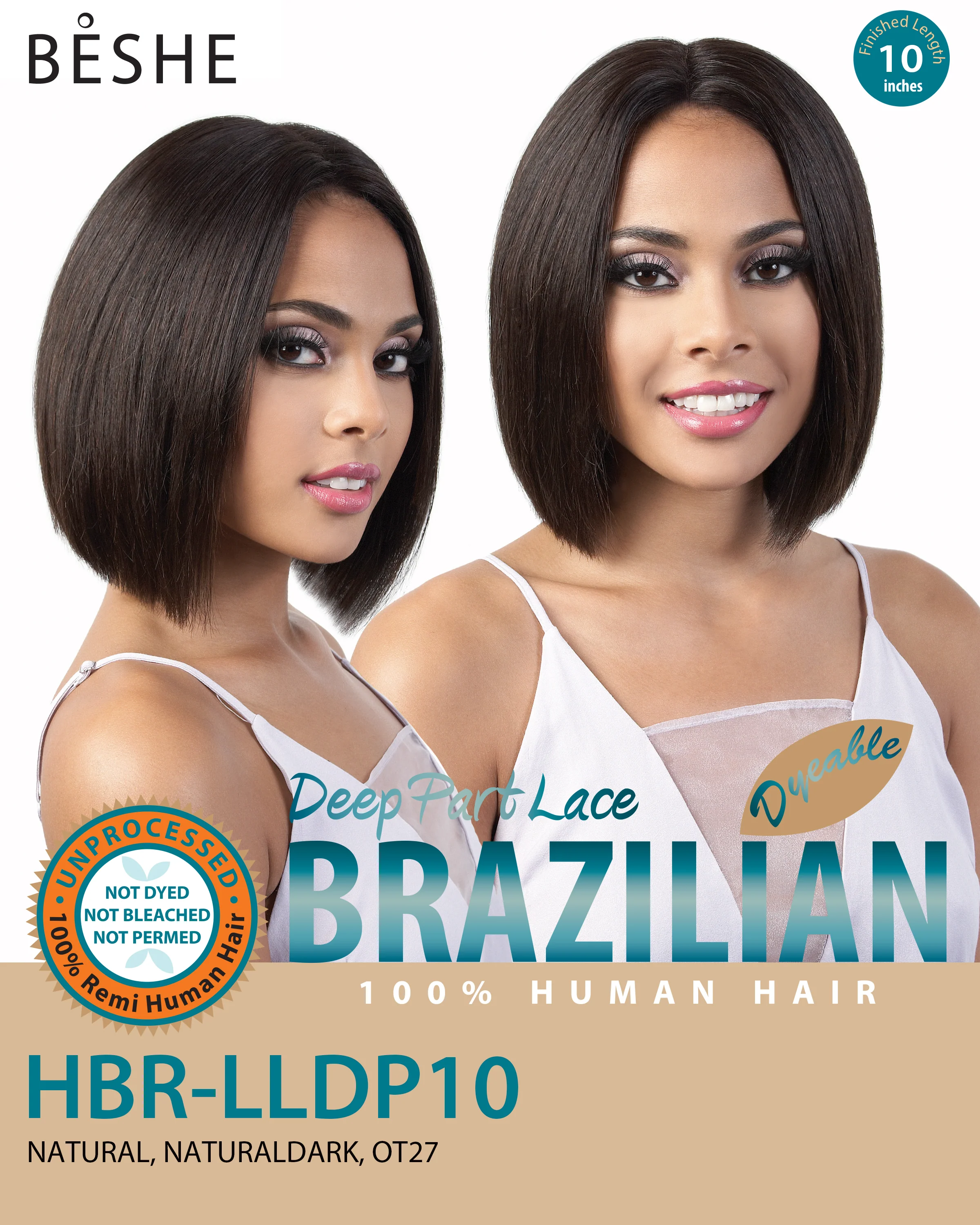 Beshe Brazilian Virgin 100% Remi Human Hair Lace Deep Part Wig - HBR LLDP10 - Image 5