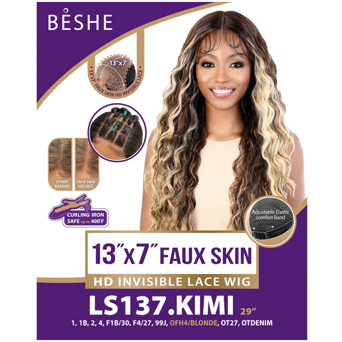 Beshe Glueless Faux Skin 13x7 HD Invisible Lace Frontal Wig - LS137.KIMI - Image 4