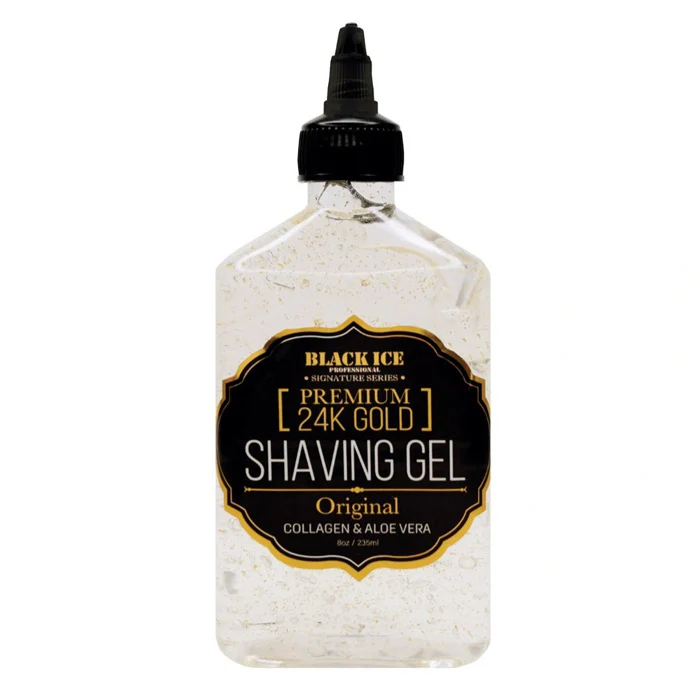 Black Ice Premium 24K Gold Shaving Gel Collagen n Aloe Vera 8oz - Image 2