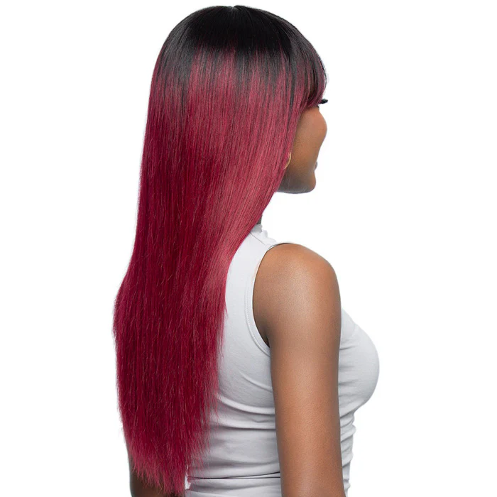 Bobbi Boss 100% Human Hair Full Wig - MH104 STRAIGHT 24 - Natural Bang - Image 2