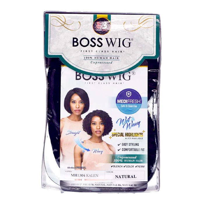 Bobbi Boss 100% Unprocessed Human Hair Wet & Wavy Flexfit Cap Full Wig - MH1304 KALEN - Image 4