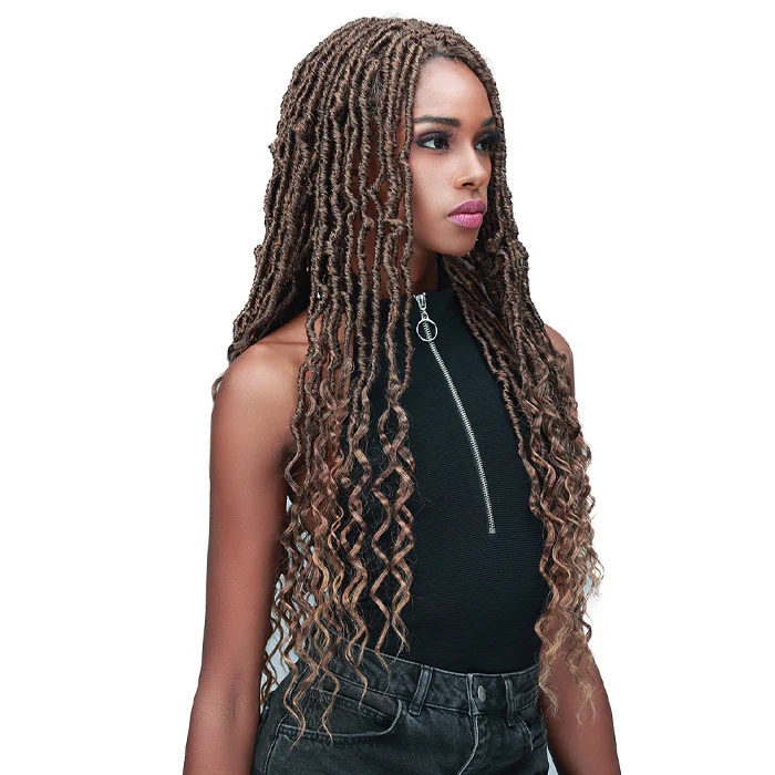 Bobbi Boss Braided 4.5 Part Lace Front Wig - MLF620 NU LOCS FRENCH TIPS - Image 3
