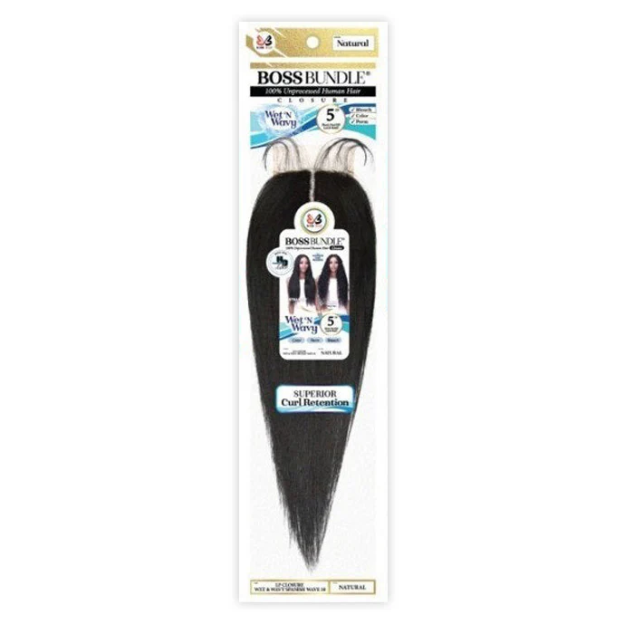 Bobbi Boss Bundle 100% Unprocessed Wet & Wavy Lace Part Closure - WW SPANISH WAVE 12" - Image 3