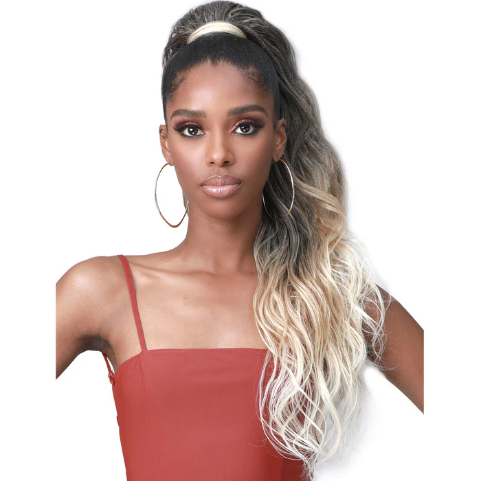 Bobbi Boss Human Hair Blend Tress Up Drawstring Ponytail - LOOSE WAVE 28" - Image 3