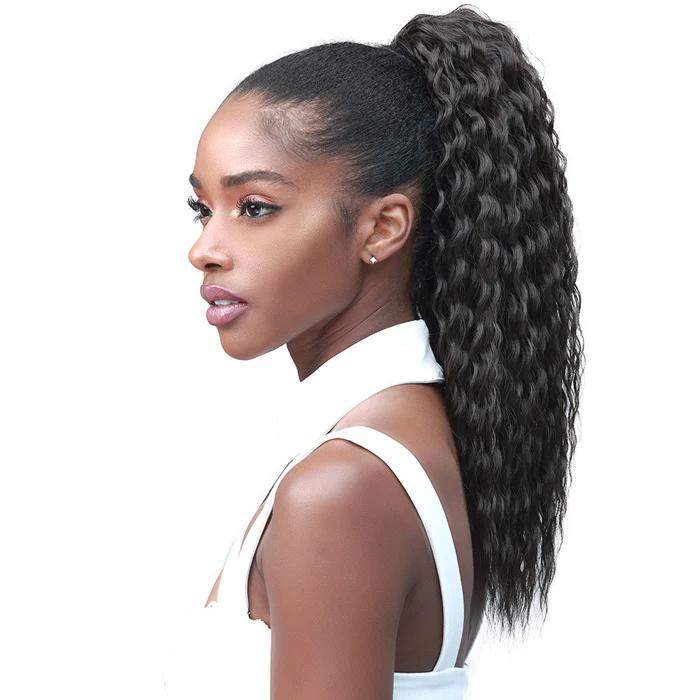 Bobbi Boss Human Hair Blend Tress Up Ponytail BRAZILIAN WAVE 14" - 18" - Image 2
