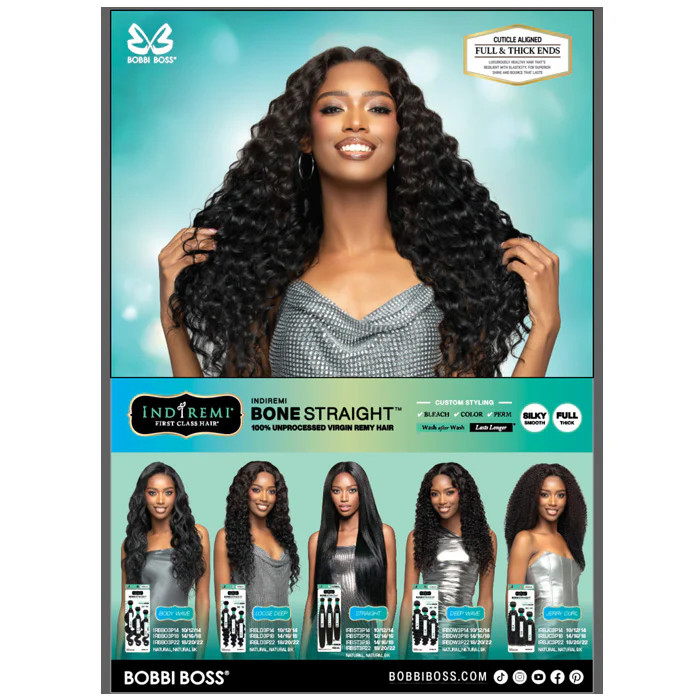 Bobbi Boss Indiremi 100% Unprocessed Virgin Remy Hair Weave - BONE STRAIGHT MULTI - Image 7