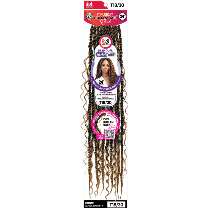 Bobbi Boss Infusion Human Hair Curl Crochet Braids - HBF002 DEEP CURL BOHO TWIST 24" - Image 3