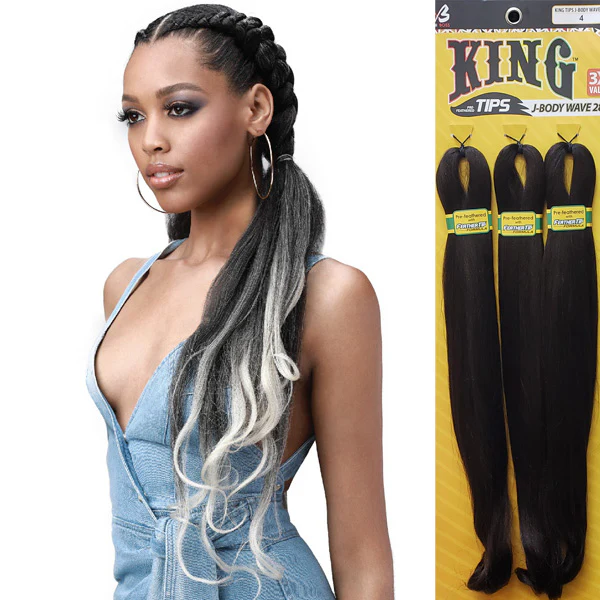 Bobbi Boss King Tips Pre-Feathered Braid - J BODY WAVE X3 28" - Image 3