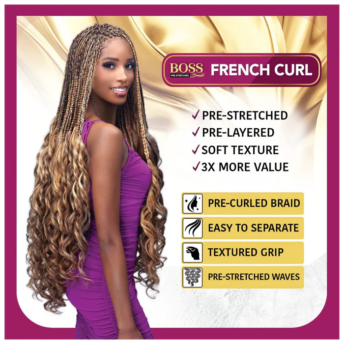 Bobbi Boss Knotless Pre-Stretched Braid - 3X FRENCH CURL 28" - Image 8