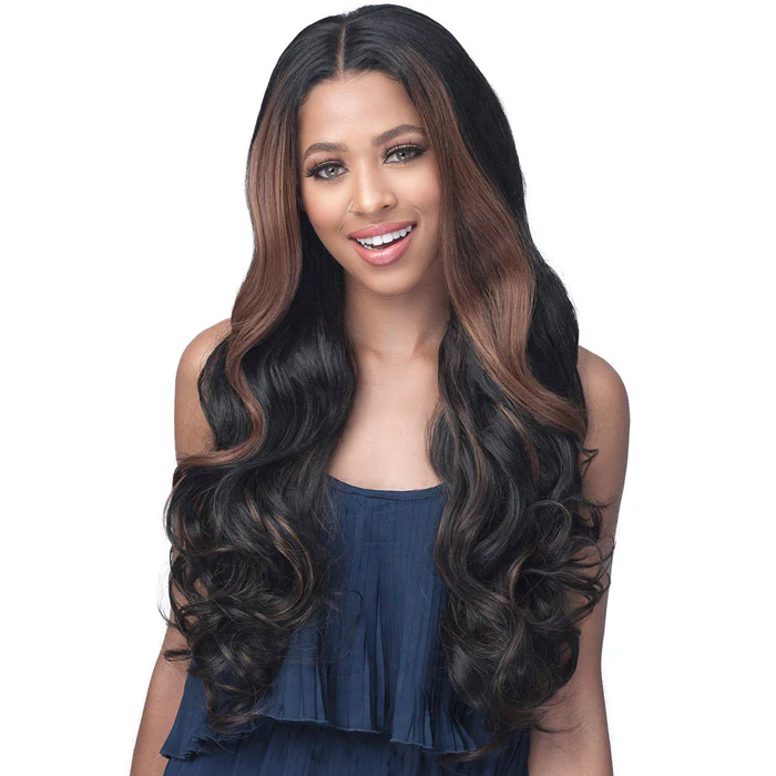 Bobbi Boss Miss Origin Designer Mix 12A Weave Bundle - NATURAL BIG CURL 3PCS 14/16/18 + 5" DEEP LACE CLOSURE