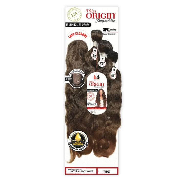 Bobbi Boss Miss Origin Designer Mix 12A Weave Bundle - NATURAL BODY WAVE 3 PCS 18/20/22 + Free Closure - Image 4