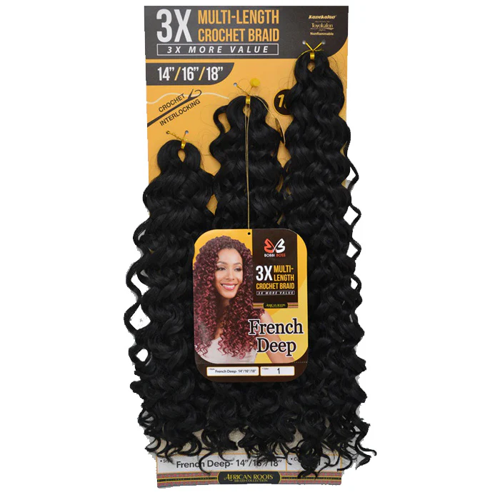 Bobbi Boss 3X Multi-Length Crochet Braid FRENCH DEEP 14/16/18 Inch - Image 3