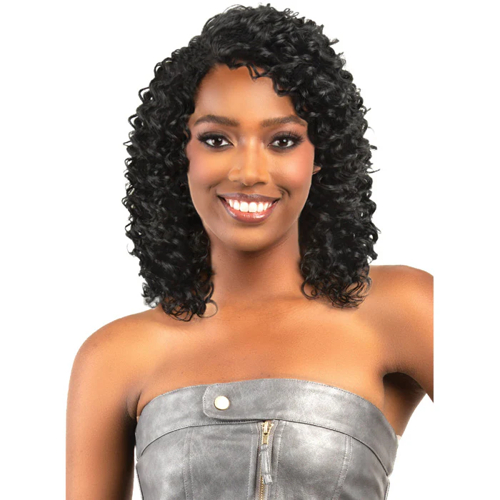 Bobbi Boss Remy 100% Human Hair Lace Part Wig - MH202 DEEP CURL 14"