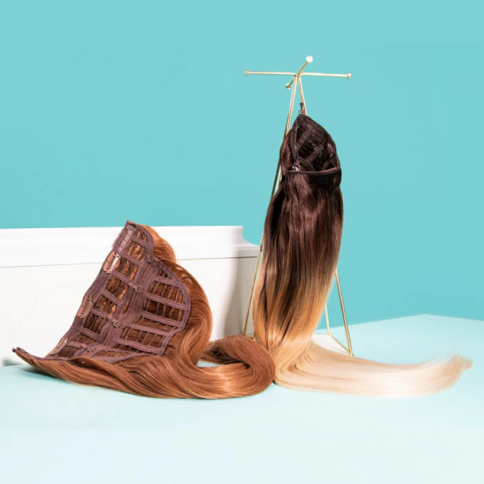 Bohyme Essential 100% Remi Human Hair Clip In Extension Weave - HALO 18" - Image 4
