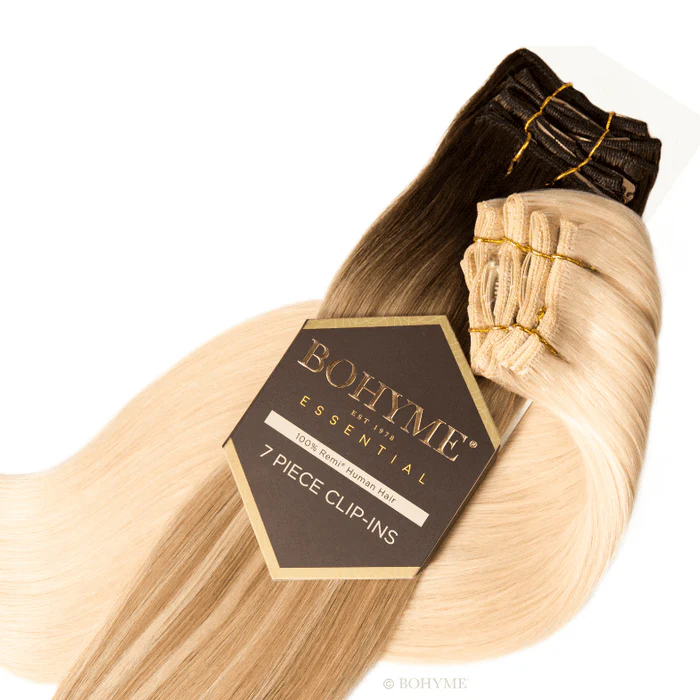Bohyme Essential 100% Remi Human Hair CLIP-IN Weave 7PCS - SILKY STRAIGHT 14/18/22" - Image 5