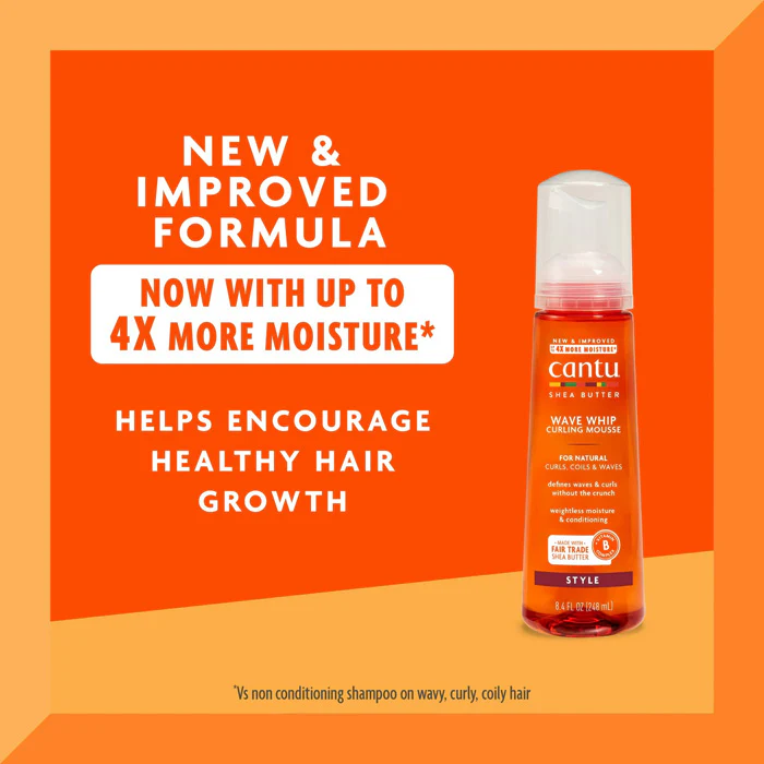Cantu Shea Butter Wave Whip - CURLING MOUSSE for Natural Coils & Wave 8.4 oz - Image 5