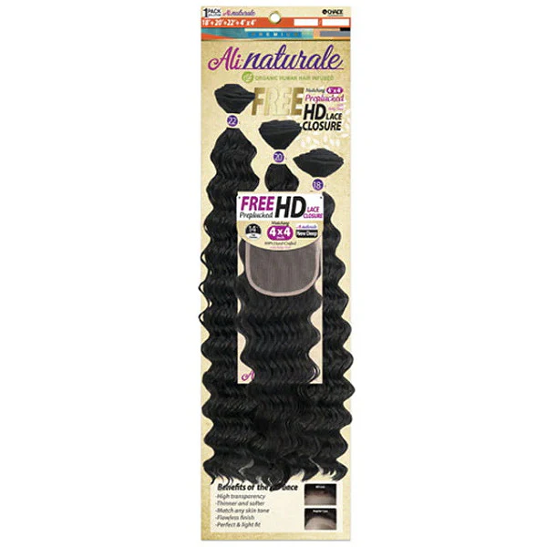 Chade AliNaturale Weave + HD Lace 4X4 Closure 14" - NEW DEEP 18/20/22"