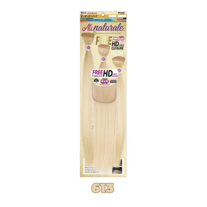 Chade AliNaturale Weave + HD Lace 4X4 Closure 14" - STRAIGHT 18/20/22" - Image 5