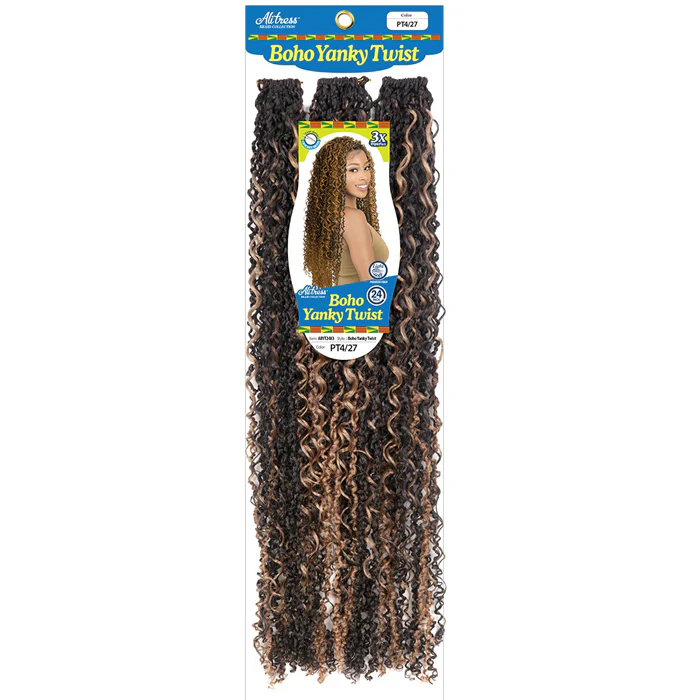 Chade Alitress Pre-Looped Crochet Braids - BOHO YANKY TWIST 24" 3X - Image 2