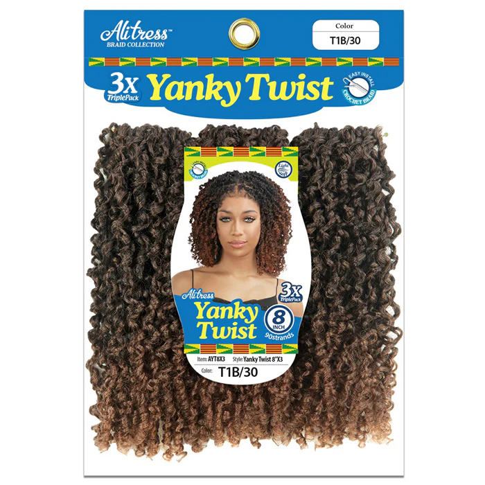 Chade Alitress Pre-Looped Crochet Braids - YANKY TWIST 8" 3X - Image 2