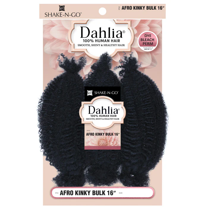 Dahlia by Shake N Go 100% Human Hair Braid - AFRO KINKY BULK 3 PCS 16" - Image 3