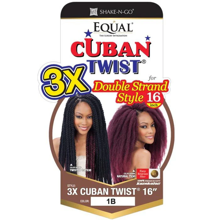 Equal by Shake N Go Crochet Braid - 3X CUBAN TWIST 16"/24" - Double Strand Style - Image 5