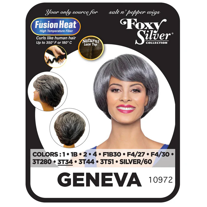Foxy Silver Salt N Pepper Lace Top Full Wig - GENEVA - Image 2