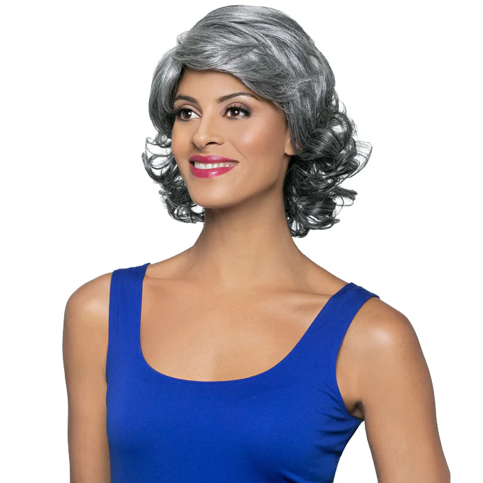 Foxy Silver Salt N Pepper Natural Lace Top Full Wig - EMMELA