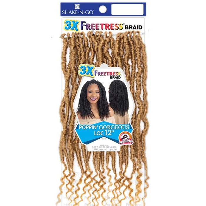 Freeetress Pre-Looped Crochet Braids - 3X POPPIN GORGEOUS LOC 12" - Image 4
