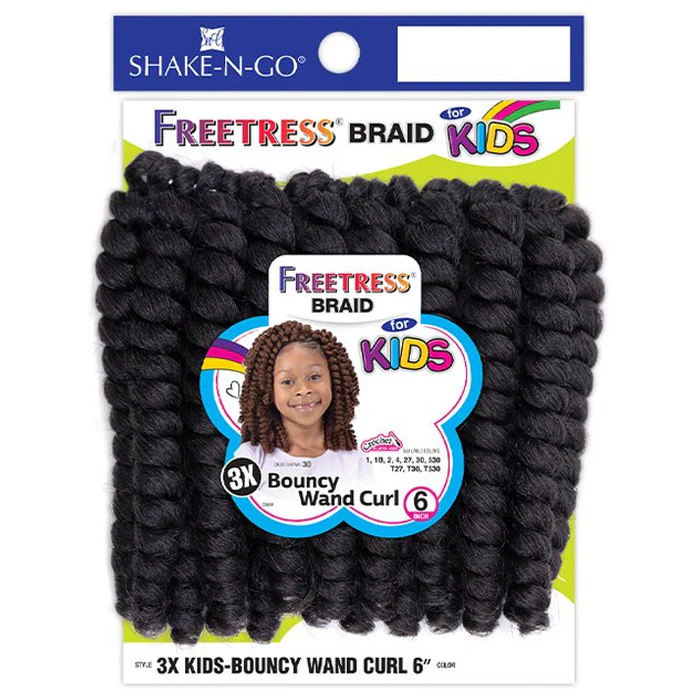 Freetress 3X Kids Crochet Braid - BOUNCY WAND CURL 6" - Image 2