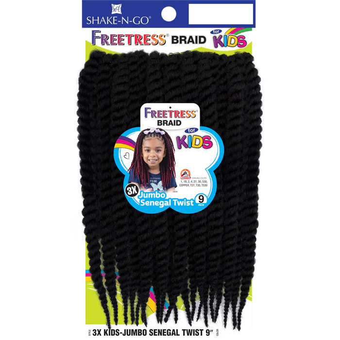 Freetress 3X Kids Pre-Looped Crochet Braid - JUMBO SENEGAL TWIST 9" - Image 2