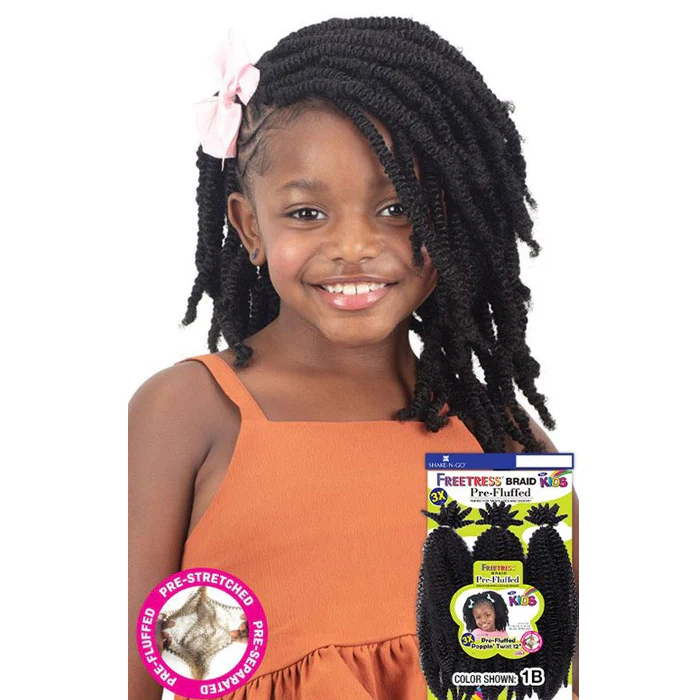 Freetress Crochet Braid - 3X KIDS PRE-FLUFFED POPPIN' TWIST 12" - Image 3