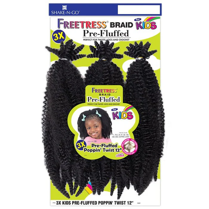 Freetress Crochet Braid - 3X KIDS PRE-FLUFFED POPPIN' TWIST 12" - Image 4