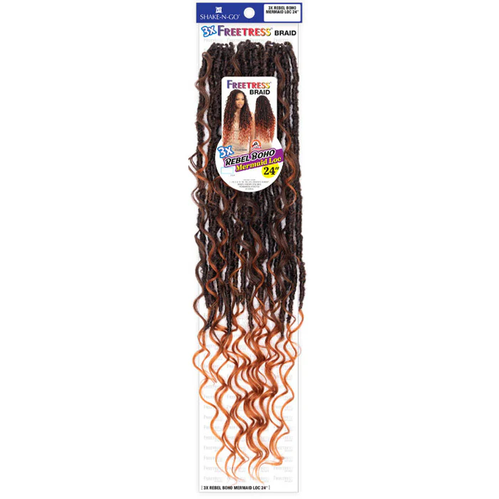 Freetress Braid Pre-Looped Crochet Braid - 3X REBEL BOHO MERMAID LOC 24" - Image 3