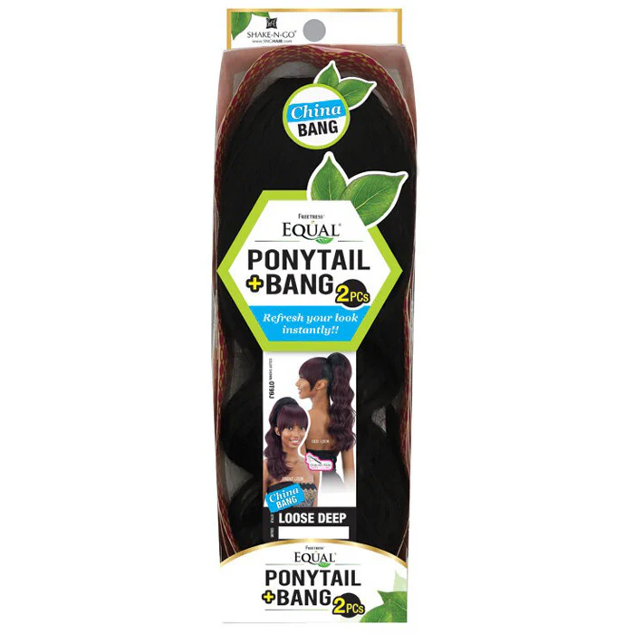 Freetress Equal Drawstring Ponytail and China Bang LOOSE DEEP 2 PCS - Image 3
