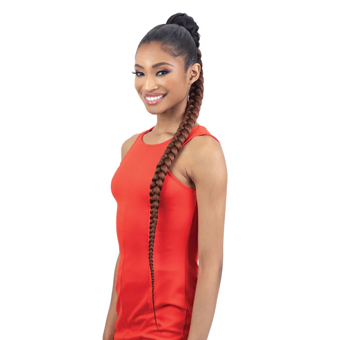 Freetress Equal Drawstring Ponytail - Pre-Stretched Braided Ponytail 38" - Image 2