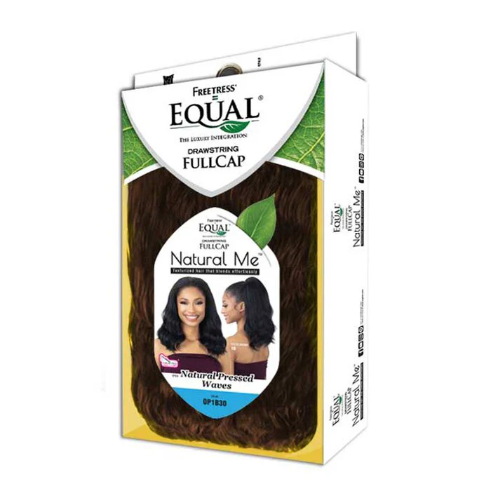 Freetress Equal Natural Me Drawstring Fullcap Half Wig - NATURAL PRESSED WAVES - Image 4