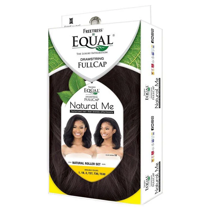 Freetress Equal Natural Me Drawstring Fullcap Half Wig - NATURAL ROLLER SET - Image 4