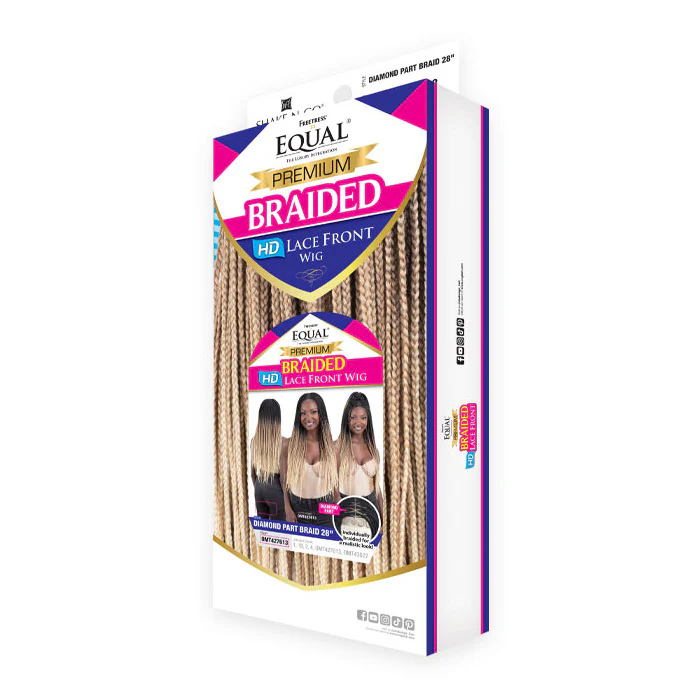 FreeTress Equal Premium Braided 5x5 HD Lace Front Wig - DIAMOND PART BRAID 28 - Image 4