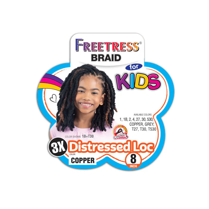 Freetress For Kids Pre-Looped Crochet Braids - 3X DISTRESSED LOC 8" - Image 4