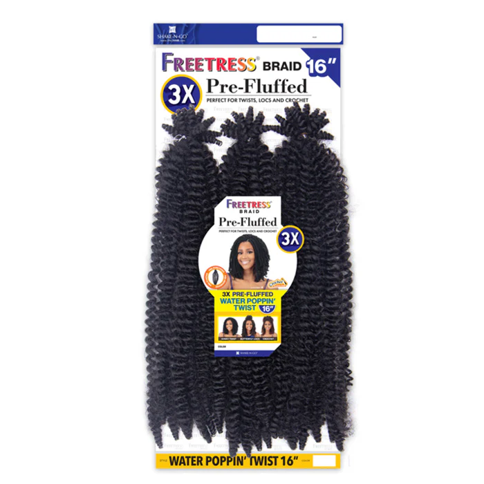 Freetress Pre-Fluffeed Crochet Braid - WATER POPPIN TWIST 16" 3X - Image 3