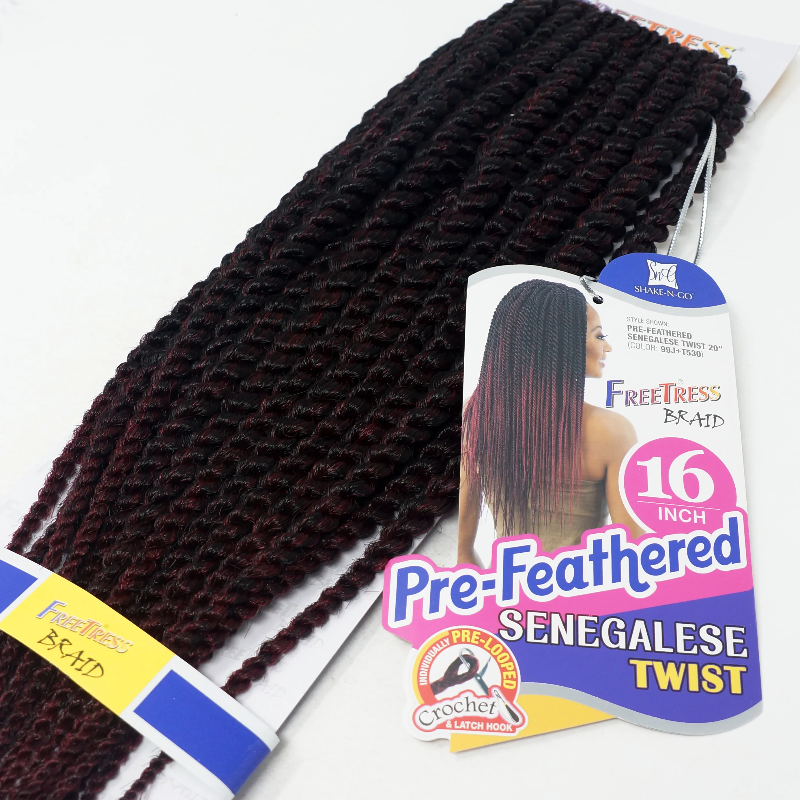 Freetress Pre-Looped Crochet Braid - PRE-FEATHERED SENEGALESE TWIST 16" - Image 2