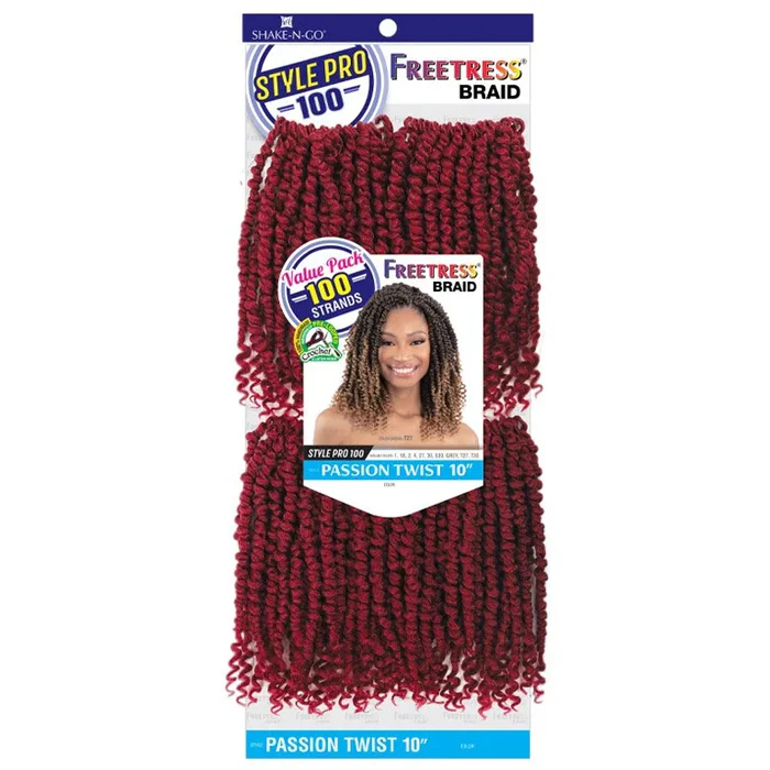 Freetress Style Pro 100 Pre-Looped Crochet Braid - PASSION TWIST 10" By Shake N Go - Image 4