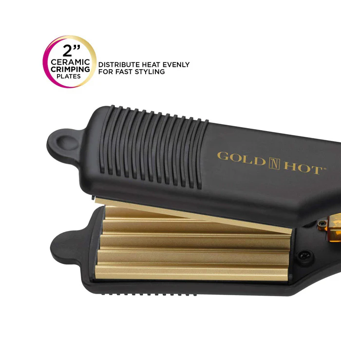 Gold N Hot Gold Tone Crimping Iron 2 Inch - Image 2