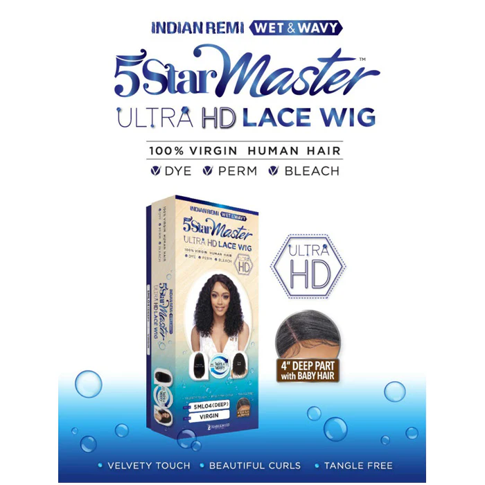 Harlem 125 5 Star Master 100% Virgin Human Hair Indian Remi Wet & Wavy 4" HD Lace Front Wig - DEEP 18" - Image 5