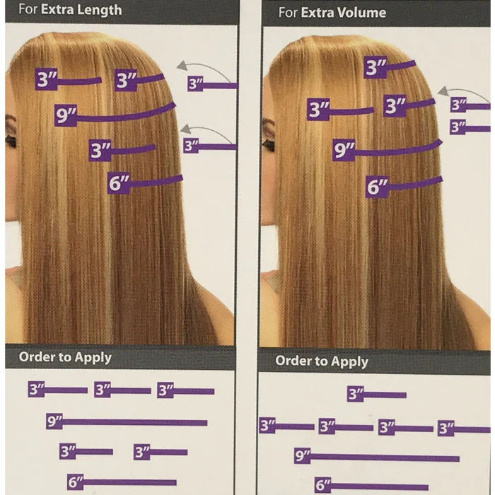 Hollywood Clip On-7 100% Human Hair Extension Weave - STRAIGHT 7 Pcs (14/18/20") - Image 4