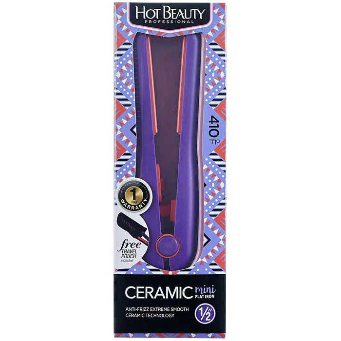 HOT BEAUTY CERAMIC 1/2" MINI FLAT IRON - Image 3