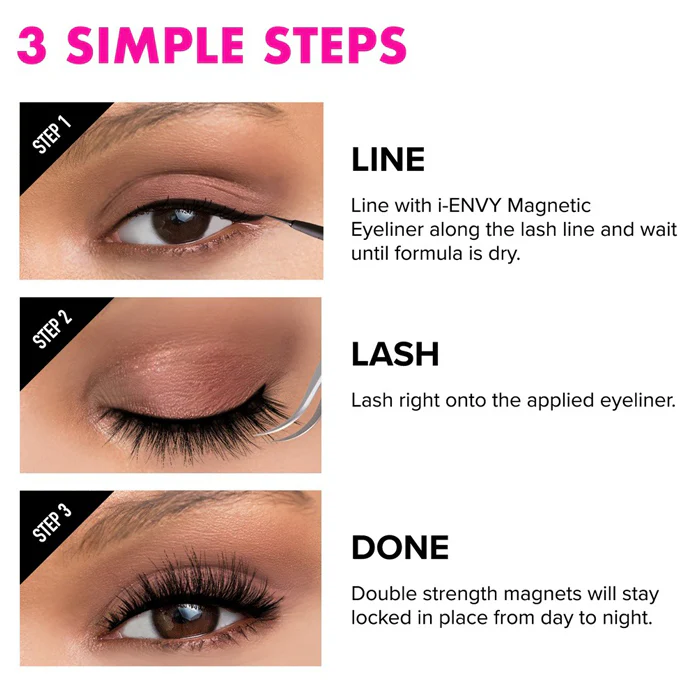 i-ENVY by Kiss 100% Human Hair Magnetic Lashes - So Wispy 03 - Image 3